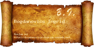 Bogdanovics Ingrid névjegykártya